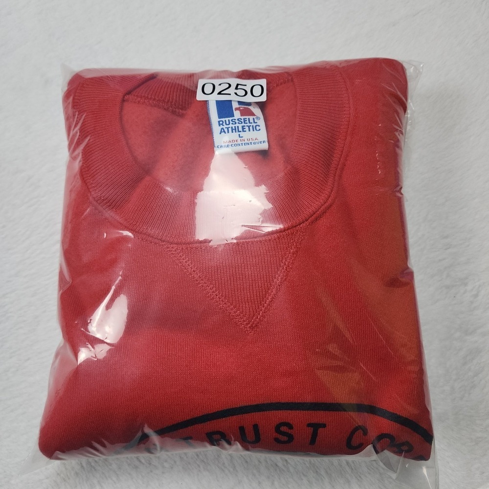Vintage Russell Sweatshirt Mens Large Red Athletic Resolution Trust NWT USA - Picture 10 of 10